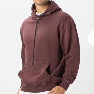 ZANEROBE MEN'S HOODIE – BURGUNDY – SIZE M (38–40) – MINIMALIST STREETWEAR